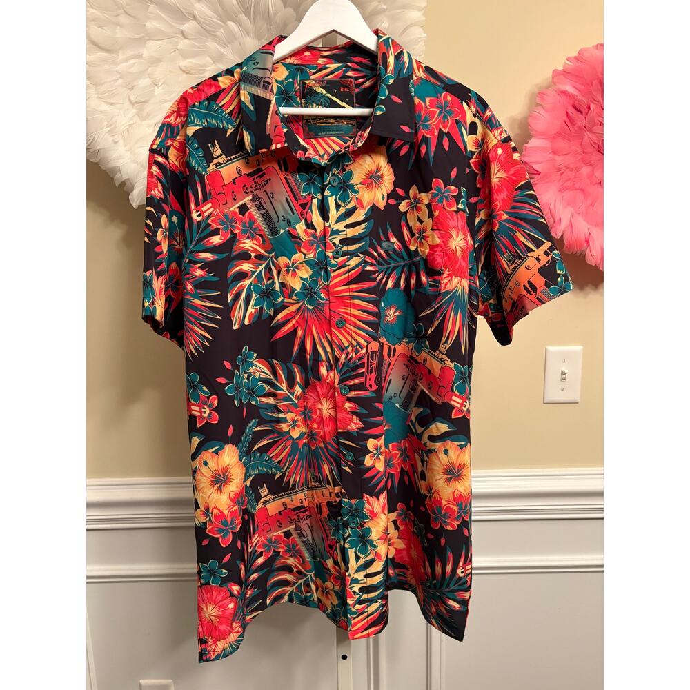 RETRO RIFLE BLACK AND RED BLIZZ VECTOR V2 BUTTON DOWN SIZE 2XL